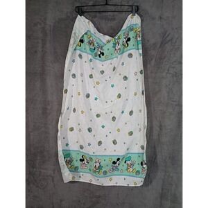 Vintage Disney Babies Receiving Blanket‎ Mickey Minnie ABC Alphabet Stains